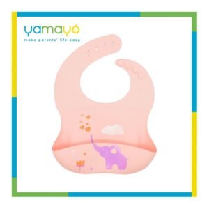 مريلة أطفال سيليكون فيل لون زهري من يامايو