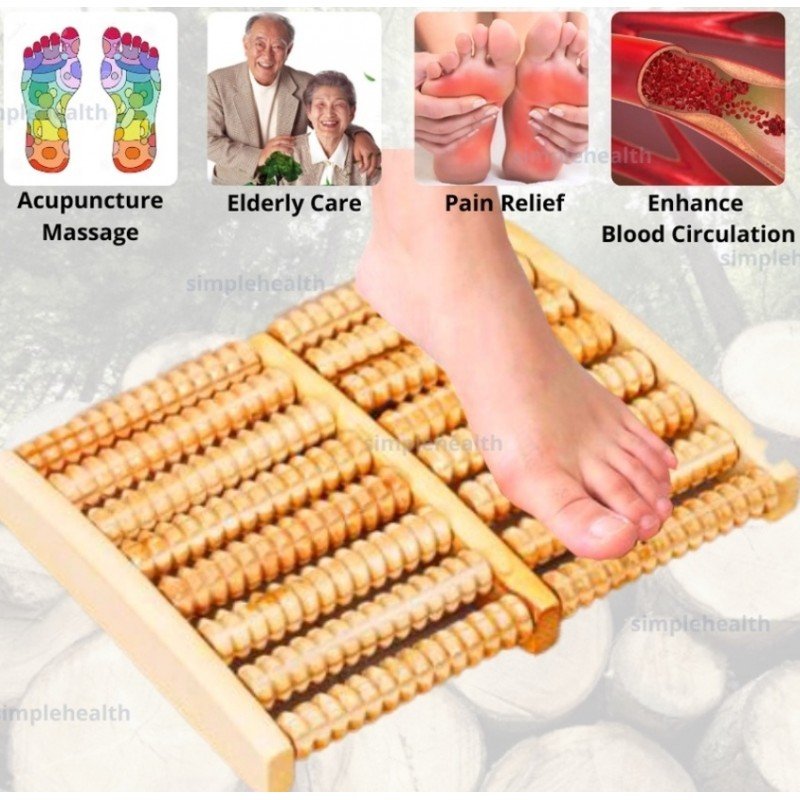 أداة مساج خشب للقدم والظهر