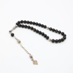 مسبحة حجر السج الاسود 33 حبة