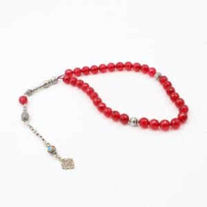 مسبحة العقيق الأحمر 33 حبة