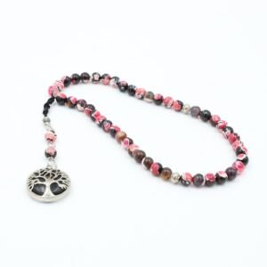 مسبحة عقيق موشح لون زهري 45 حبة