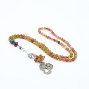 مسبحة عقيق موشح مضلح 99 حبة