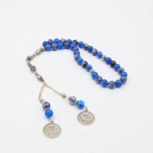 مسبحة مكس حجر الجاد وعقيق النيلي 33 حبة