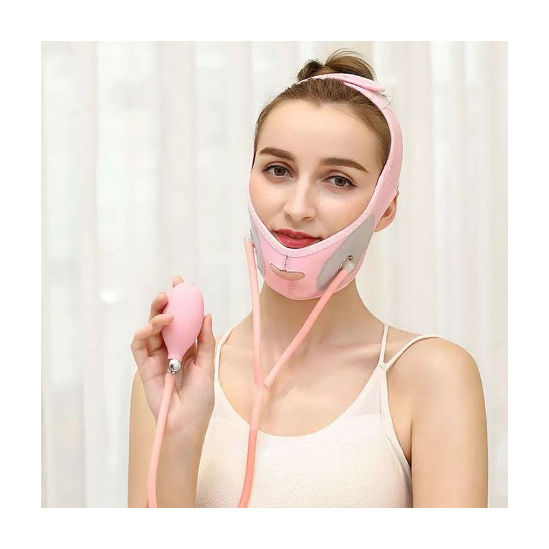 مشد وقناع الوجه والفك لون زهري