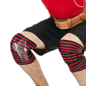 مشدات ركبة ( زوج ) لون أحمر ( أشرطة ) مخصصة لألعاب الحديد