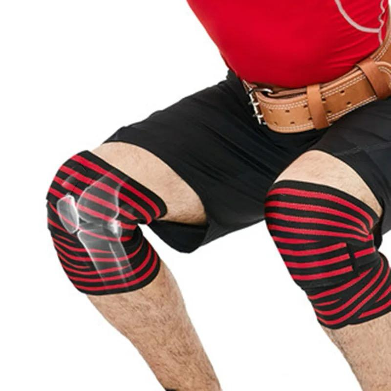 مشدات ركبة ( زوج ) لون أحمر ( أشرطة ) مخصصة لألعاب الحديد