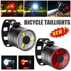 مصباح خلفي led Lixada للدراجة مصباح أمان-  مع شريط مطاطي - قابل للتعديل والتركيب بدون أدوات - ضوء أبيض