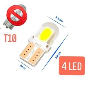 ابيض T10 مصباح سيارة 4 LED ليد موفر طاقة