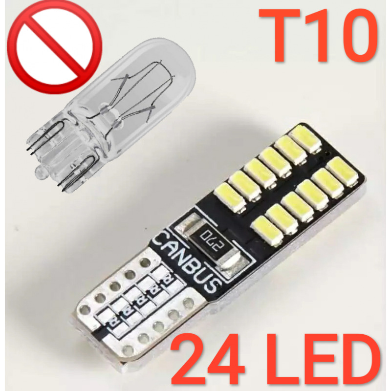 مصباح سيارة T10 ليد 24 شمعة فائق السطوع