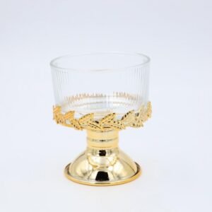 مضيفة ذهبية دائرية قطر 8.5 سم لون ذهبي