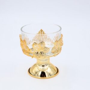 مضيفة ذهبية دائرية قطر 8.5 سم لون ذهبي