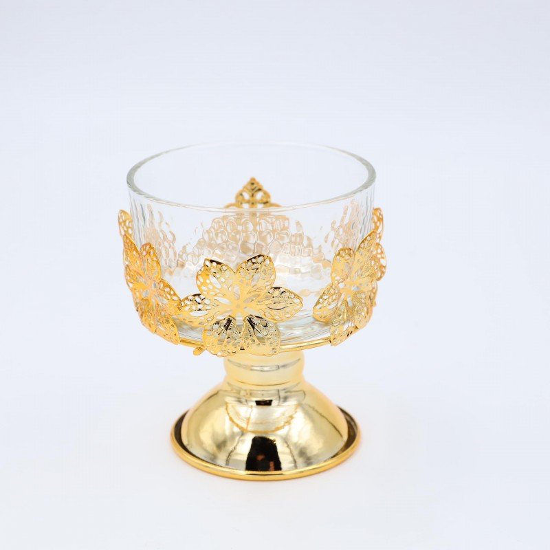 مضيفة ذهبية دائرية قطر 8.5 سم لون ذهبي