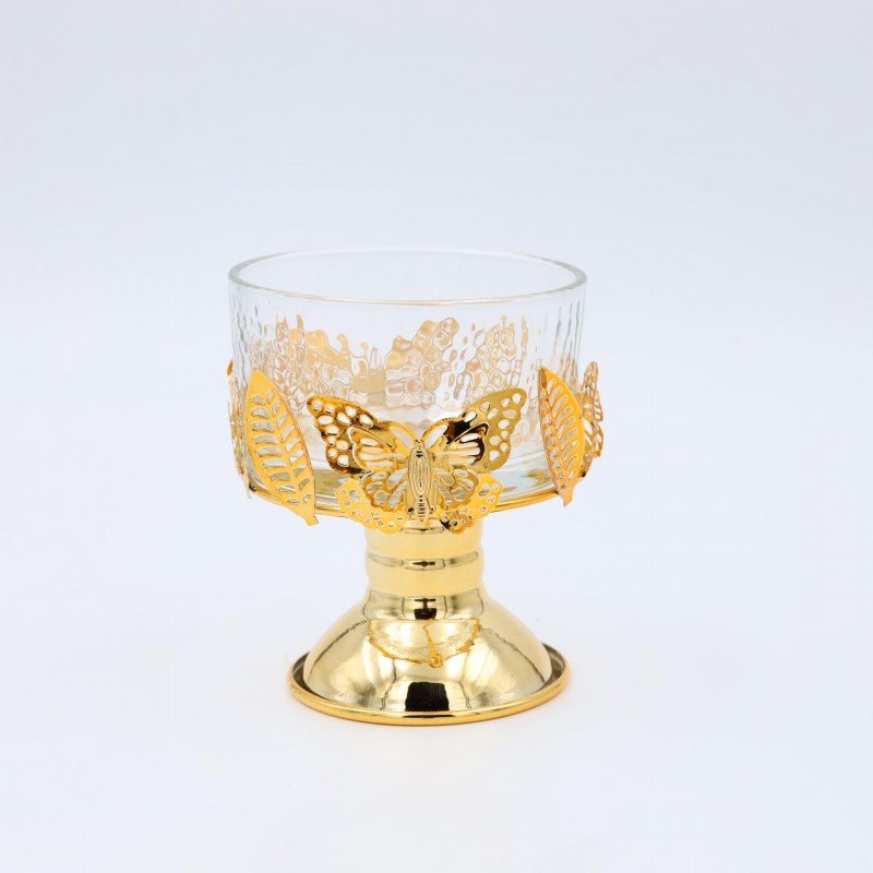 مضيفة ذهبية دائرية قطر 8.5 سم لون ذهبي