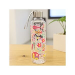 مطرة بلاستيك بغطاء معدني بتصميم رسومات سعة 450 مل
