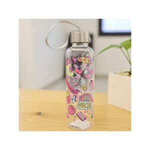 مطرة بلاستيك بغطاء معدني بتصميم رسومات سعة 450 مل