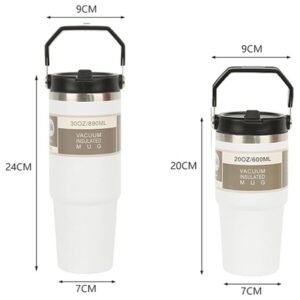 مطرة ستانليس 890 مل مع يد لون أبيض