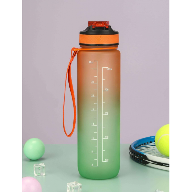 مطرة ماء 1 لتر لون برتقالي واخضر