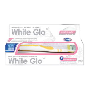 معجون اسنان وايت جلو معجون مبيض بقوة اضافية 100 مل مع فرشاة- White Glow Whitening Toothpaste for Sensitive Formula 100ml