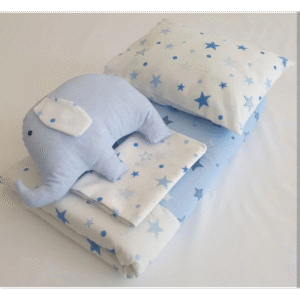 مفرش 4 قطع فيل ازرق