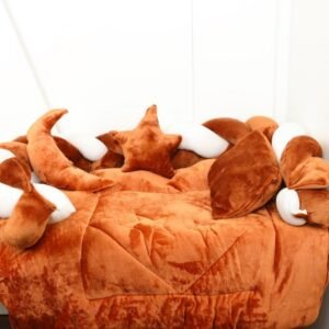 مفرش بيبي جدايل مخمل للأطفال (6 قطع) لون عسلي وأبيض