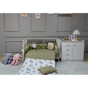 مفرش جدلة زيتي