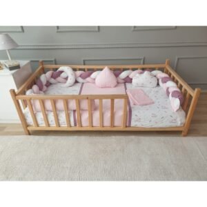 مفرش مونتيسوري حيوانات جدلة زهري