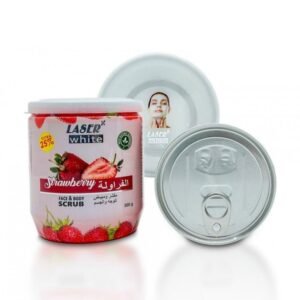 مقشر ومبيض للوجه والجسم بالفراولة حجم 500 غم - Face & Body Scrub with Strowberry by Laser White