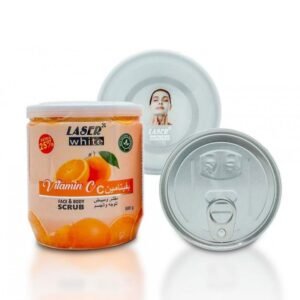 مقشر ومبيض للوجه والجسم بفيتامين سي حجم 500 غم - Face & Body Scrub with Vitamin C by Laser White