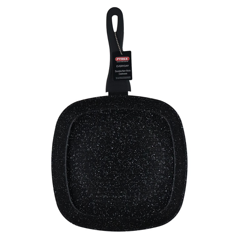 مقلى بايركس Pyrex بتصميم مربع حجم 28×28 سم لون اسود
