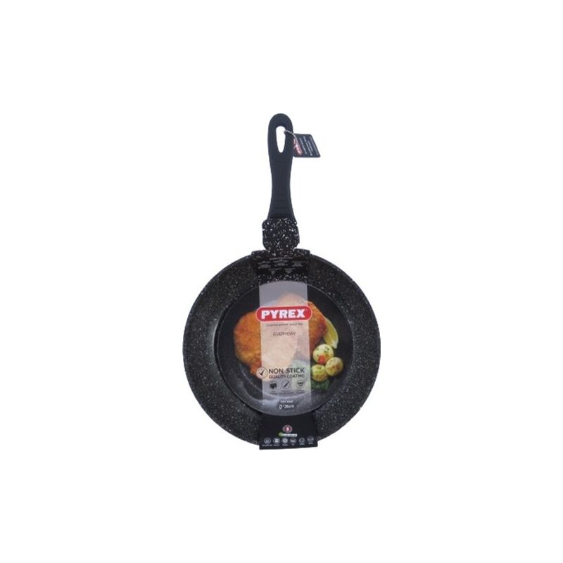 مقلى يومي بايركس Pyrex ألمنيوم حجم 24 سم لون رمادي