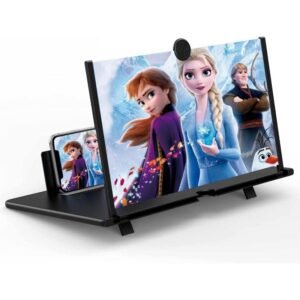 مكبر شاشة ثلاثي الابعاد( 10 بوصة) مع حامل للجوال قابل للطي مخصص للهواتف الذكية والتابليت والايباد - عالي الدقة لحماية العين