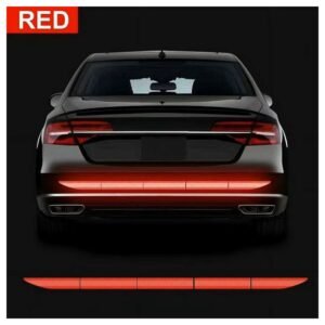 ملصقات عاكسة عدد 5 لون احمر للسيارات والدراجات - مناسبة للرؤية الليلية ، تحذير مضاد للتصادم مقاس ‎5x3.5 سم