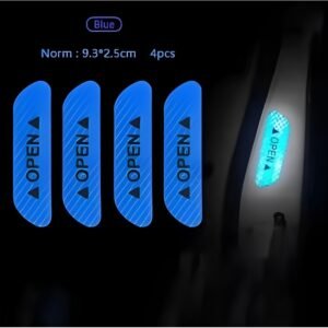 ملصقات للسيارة بألون مختلفة عدد 4 قطع لون أزرق 9*2 سم
