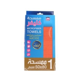 ممسحة كليفر مايكروفايبر عدد 1 أبعادها 80*50 سم لون برتقالي