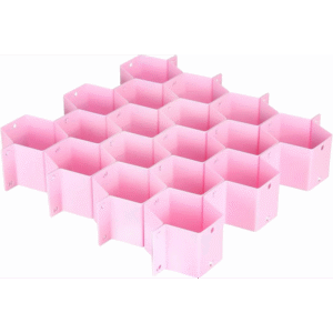 منظم أدراج بلاستيك على شكل خلية نحل 8 قطع لون زهري