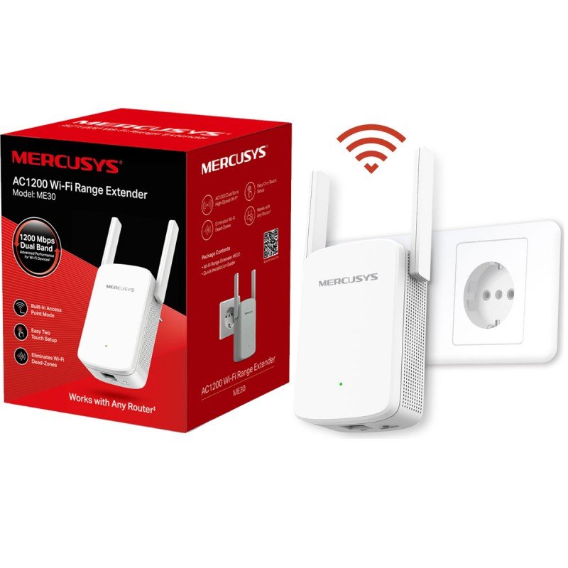 MERCUSYS AC1200 Wi-Fi Range Extender - مقوي وموزع نطاق شبكة واي فاي