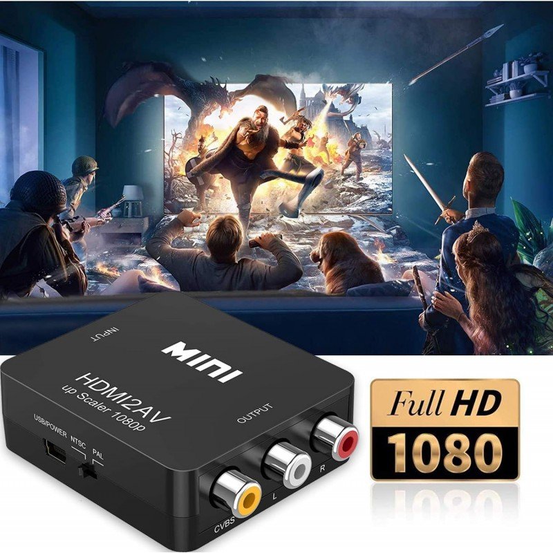 موزع محول AV الى HDMI مع كيبل-  1080 بكسل