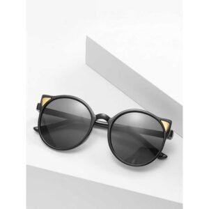 نظارة شمسية لون اسود على شكل قطة للنساء