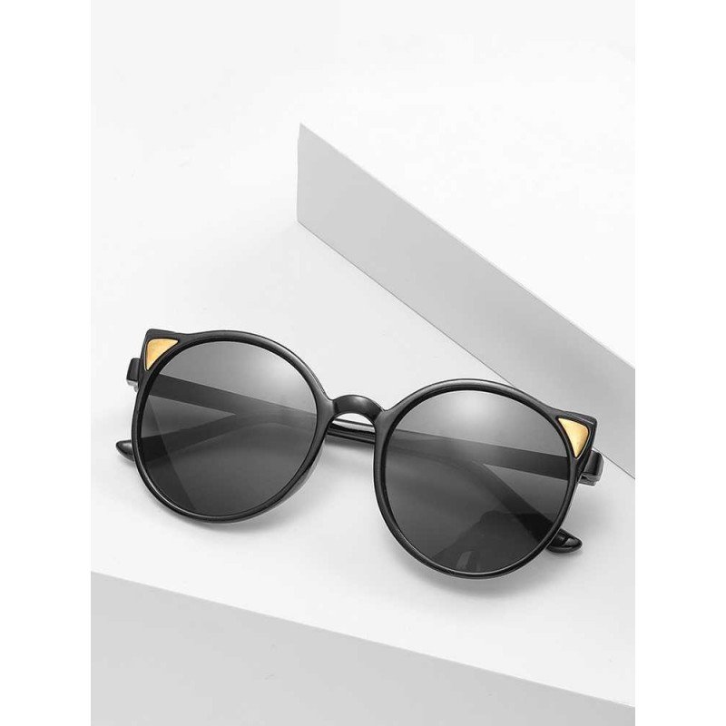 نظارة شمسية لون اسود على شكل قطة للنساء