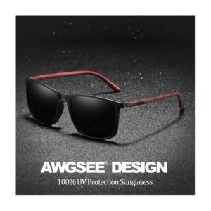 نظارة مربعة يد بني مع علبة حماية