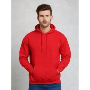 هودي بأكمام طويلة للرجال لون أحمر