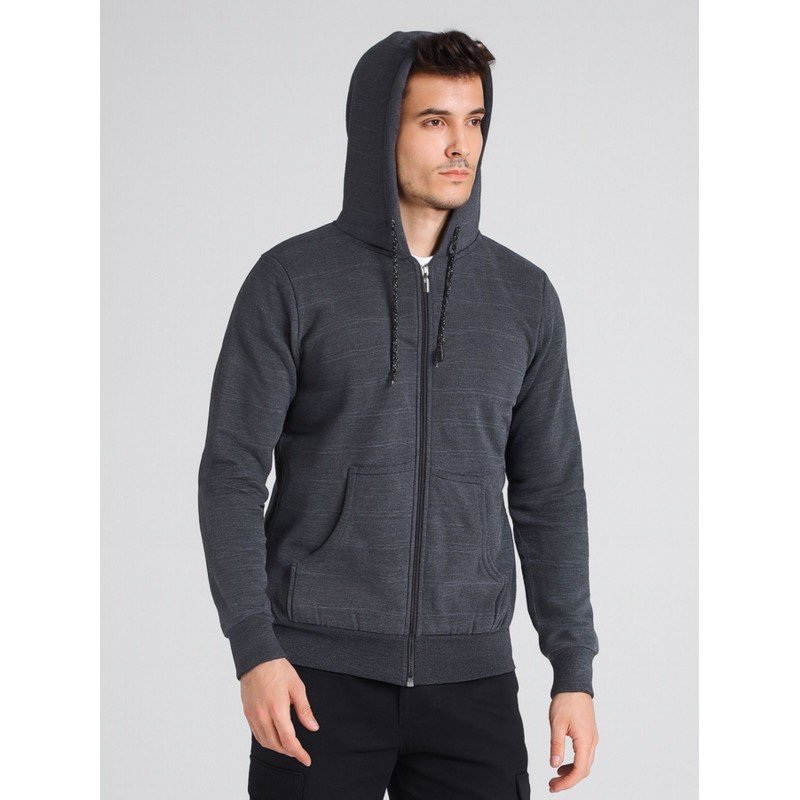 هودي بأكمام طويلة للرجال لون رمادي