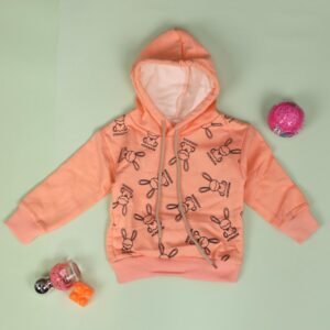 هودي فوتر للأطفال لون برتقالي فاتح