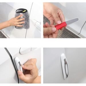 واقيات مطاطية لباب السيارة من الخدوش وامتصاص الصدمات مناسبة لكافة أنواع السيارات والشاحنات لون أبيض