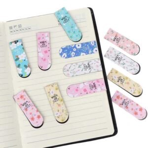 ورقة علامات مغناطيسية للكتب والقرطاسية مُكونة من 6 علامات بألوان مختلفة