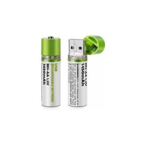 يو اس بي قابلة للشحن على شكل بطارية عدد 2 - (1.2V)USB Rechargeable Batteries 1450mAh