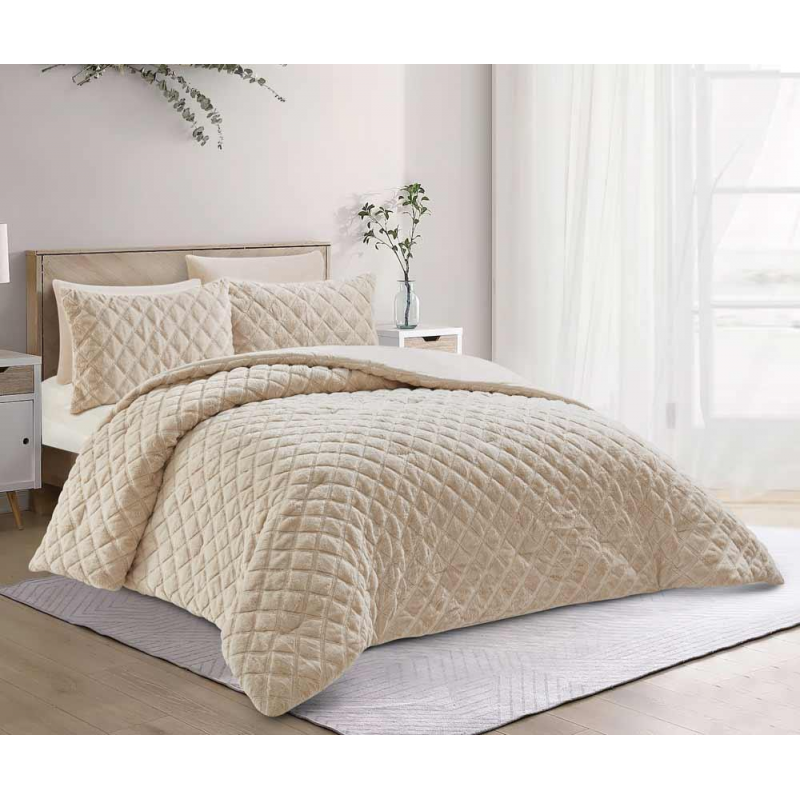 [14112106] طقم غطاء تخت 6 قطع FLOWER WINTER RUBIK BEIGE KING 260×240 CM