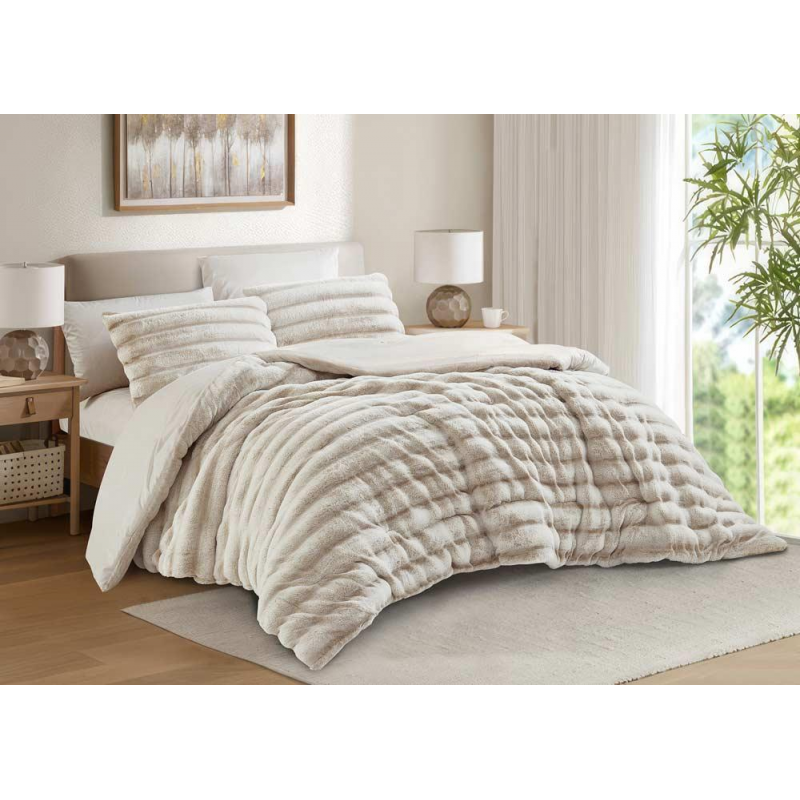 [14112426] طقم غطاء تخت 6 قطع FLOWER WINTER HILLS STONE KING 260×240 CM