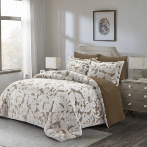 [14112506] طقم غطاء تخت 6 قطع FLOWER WINTER THASSOS TAUPE KING 260×240 CM