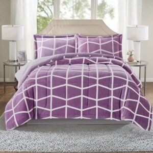 [14140432] طقم غطاء تخت 3 قطع WEATHER OLIVIA PURPLE TWIN 160X220 CM